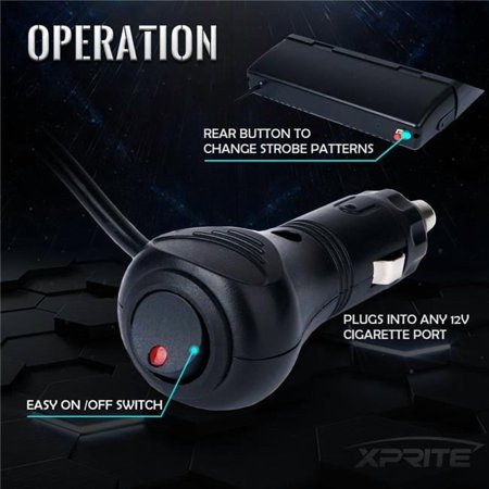 Xprite Undercover Series LED Strobe Lights For Dash / Windshield With Suction Cups - Red Blue