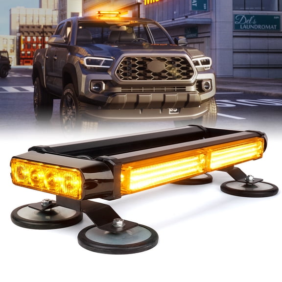 Xprite Universal 14.5" COB Rooftop LED Emergency Strobe Light Flashing Light with Magnetic Base
