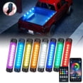 thumbnail image 1 of Xprite Universal Rock Light Pods Truck Bed Light RGB Light Bluetooth and Remote Control 8 piece set Fits select: 1975-2022 FORD F150, 1999-2022 CHEVROLET SILVERADO, 1 of 7