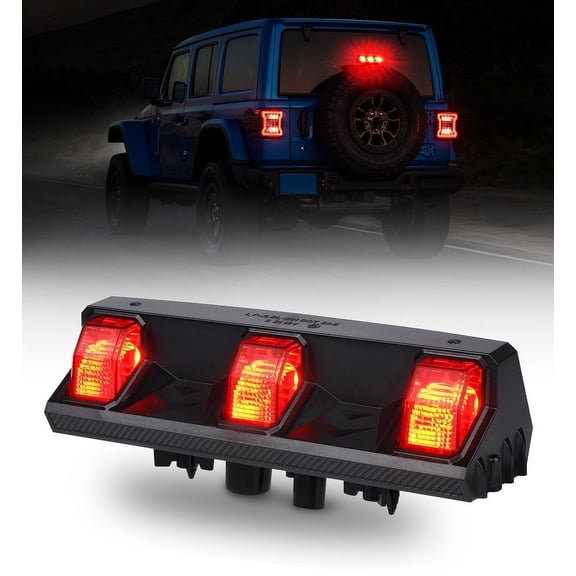 Xprite Upgrade LED Third Brake Lights Compatible with Jeep Wrangler JL JLU 2018-2022, DOT Approved High Mount Stop 3rd Tail Light