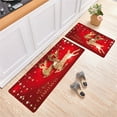Xqspk Christmas Decorations 2 Piece Non Slip Kitchen Mat Runner Rug Set