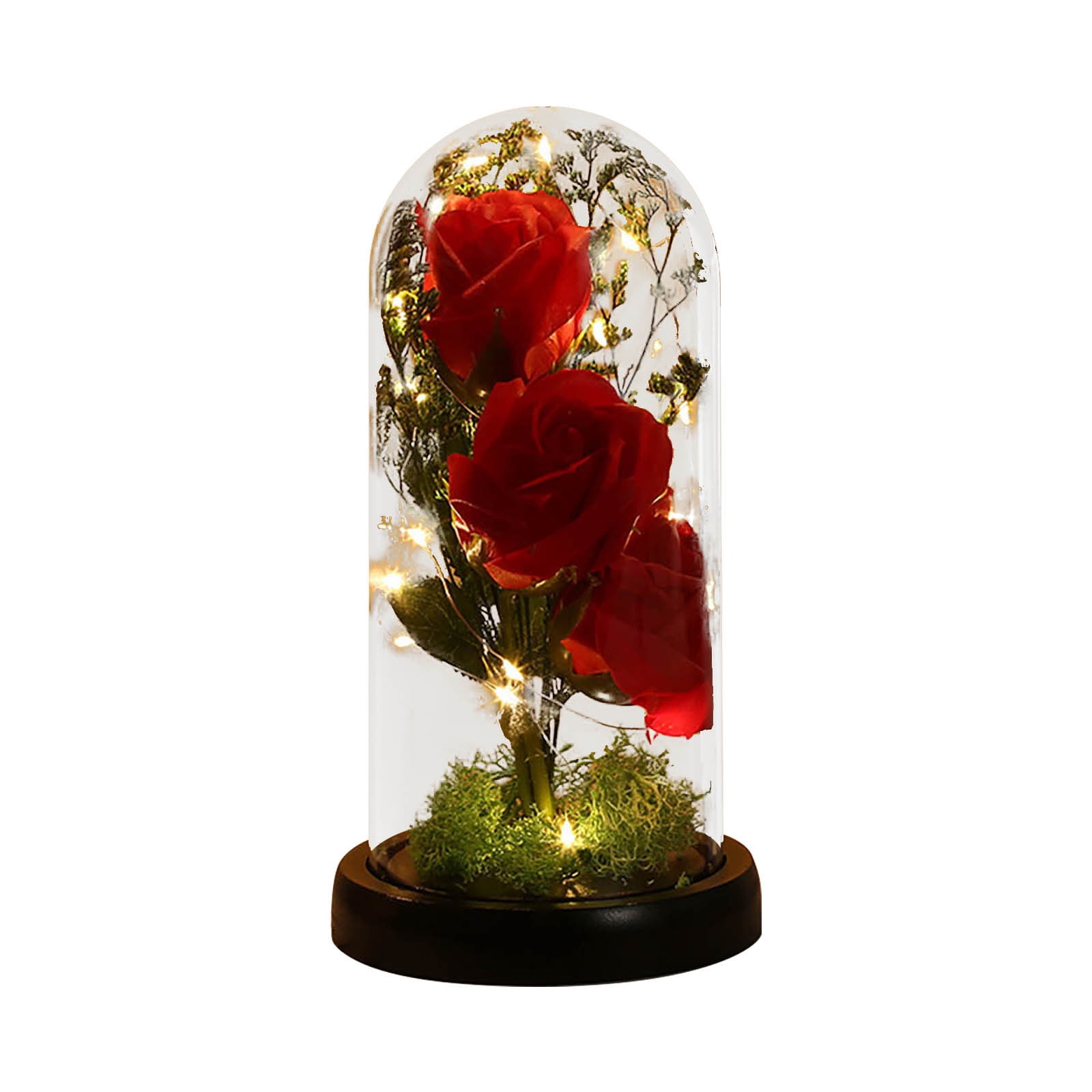 Xqspk Desktop Ornament Snow Globe Valentine'S Day Gift Rose Decoration