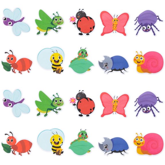 Bugs Paper Sticky Notes,Cute Spring Insects Pattern, 30 Pack
