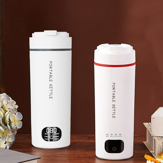 Xqxayjr under $5 2Pcs Heated Coffee Mug, USB Heated Travel Mug, 500ml Electric Coffee Mug for Car, Temperature Control Smart Mug for Tea, Portable Heated Cup for Office