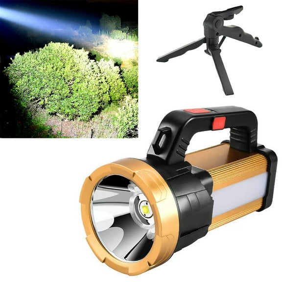 Xqxayjr under $5 2Pcs Portable Searchlight, Portable Camping Tent Light with COB Lamp, 6 Modes Super Bright Searchlight Flashlight, Rechargeable Tripod Spotlight for Outdoor Home Car, 3500mAh Battery