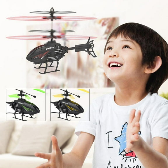 Xqxayjr under $5 2Pcs RC Helicopter, Mini RC Infrared Helicopter,2CH Gyro Remote Control Drone,Induction Sensor RCToyForKids,Small FlyingToyWith USB Charger