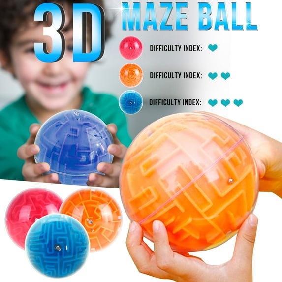 Xqxayjr under $5 3Pcs Maze PuzzleToy, 3D Maze Ball Puzzle Brain Teaser, Memory Sequential Challenge Game For AdultsKids, Stress Relief FidgetToyFor Office Desk