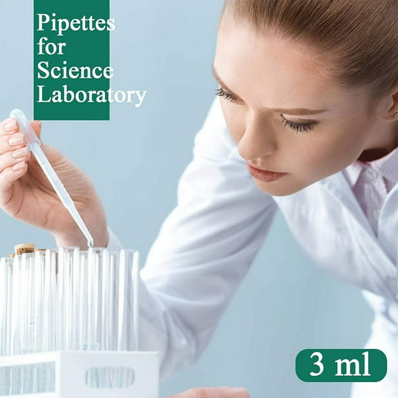 Xqxayjr under $5 4Pcs Disposable Plastic Pipettes, 100 Pack 3ml Plastic Transfer Pipettes, Disposable Calibrated Droppers for Science Lab, Fine Tip Liquid Dropper for Essential Oils