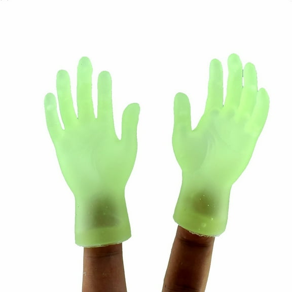 Xqxayjr under $5 Finger Puppets, 2-Piece Glow in The Dark Palm Finger Puppets, Novelty HandToyforKidsAdults, Party Prank Gift, Left and Right Hand Set for Interactive Play