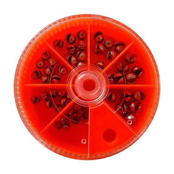 Xqxayjr under $5 Fishing Sinkers, Fishing Split Shot Sinkers, Lead Fishing Weights Box, 100-Piece Egg Rig Sinkers, Angling Lead Weight Set, Five Size Sinkers Assortment, Rotating Sinkers Container