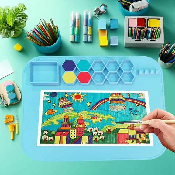 Xqxayjr under $5 KidsDrawing Mat, KidsSilicone Painting Mat, Reusable Drawing Board forChildren, Oil Painting Pad for DIY Art, Washable Graffiti Mat for Toddlers, 50x40cm Art Craft Mat