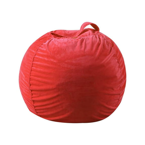 Xqxayjr under $5 KidsStuffedToyStorage Bag, KidsToyStorage Bag,Soft Fabric Bean Bag Chair Organizer,Large Capacity Stuffed Animal Pouch,Multi-Color Stripe Floor Cushion