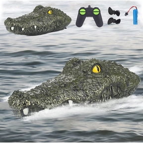 Xqxayjr under $5 Remote Control Racing Boat, 2.4G Remote Control Alligator Racing Boat, 4 Channel RC SpeedboatToy, Pool Beach WaterToysforKids, Simulation Crocodile Ship with LED Lights