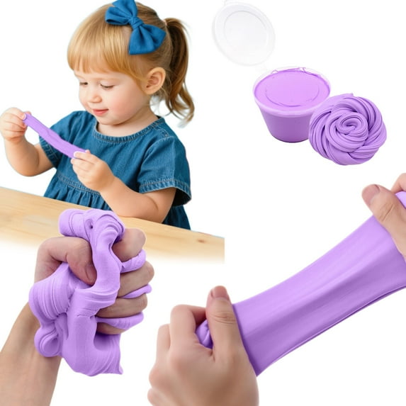 Xqxayjr under $5 Slime, Furry Cloud Butter Slime Clay, Non Settling Stretchy SlimeToy, DIY Noodles Slime with Accessories, Sensory Play Creative Crafts Slime, Stress Relief Slime forChildrenTeens