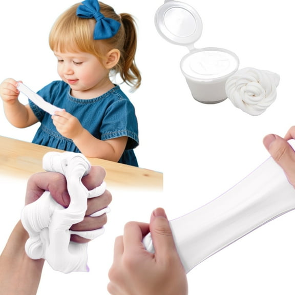 Xqxayjr under $5 Slime, Furry Cloud Butter Slime Clay, Non Settling Stretchy SlimeToy, DIY Noodles Slime with Accessories, Sensory Play Creative Crafts Slime, Stress Relief Slime forChildrenTeens