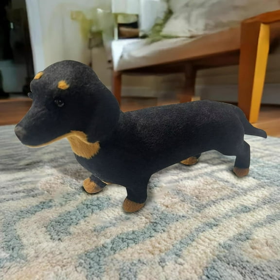 Xqxayjr under $5 Soft DachshundToy, Soft Dachshund PlushToy, Realistic Stuffed Animal DogToy, Cute Emotional Healing Dog, Lifelike Sausage Dog Plush,Childrens ComfortToyPet