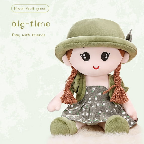 Xqxayjr under $5 SoftBabyDoll 45cm, Soft Stuffed Doll, 45cm Cute Rag Doll with Hat Skirt, PlushBabyDollToyforGirls, Cuddly Companion Doll forKids, Beautiful Princess Doll Gift