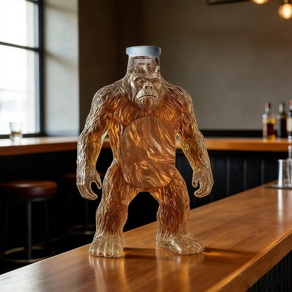Xqxayjr Chimpanzee Whiskey Decanter Bottle, Unique Animal Shape Glass Liquor Dispenser, Novelty Home Bar Decor Gift for Men, Whiskey Lovers, Bourbon Scotch Vodka