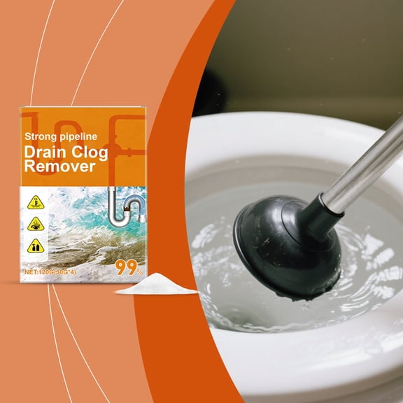 Xqxayjr Drain Cleaner Powder, Fast Acting Enzyme And Caustic Pipe Unblocker For Kitchen Sink And Bathroom Drain, Hair Grease Food Clog Remover For PVC Copper Stainless Steel Septic Systems, 120g Odor