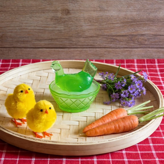 Xqxayjr Easter Decorations, Mini Glass Egg Chicken Nest Resin Figurine, Easter Gift Home Decor, Easter Table Centerpiece Decoration for Spring Party Living Room