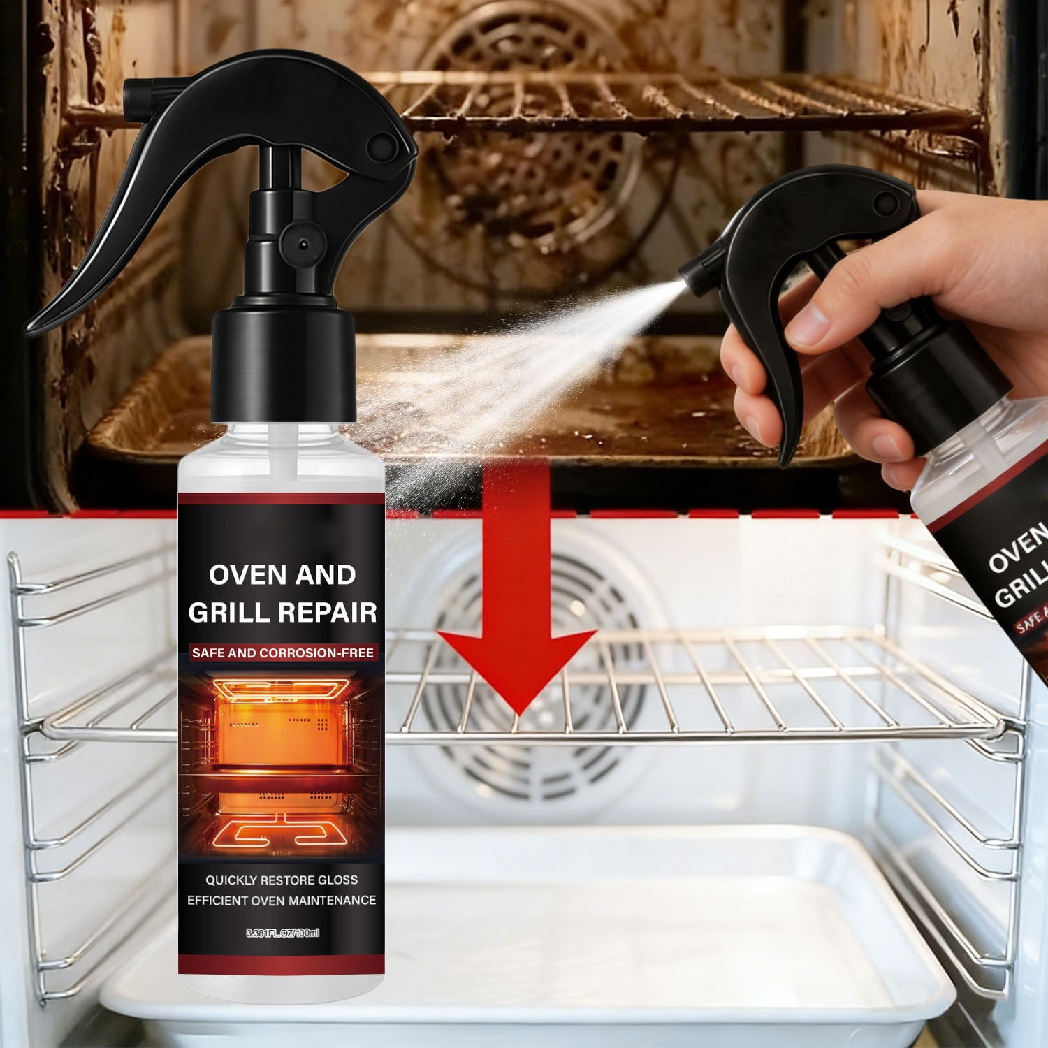 Xqxayjr Oven Rack Cleaner Spray, Safe Non-Corrosive Oven Rack Cleaner ...