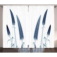 thumbnail image 1 of Ambesonne Flower Curtains 2 Panel Set, Exotic Blooms Plants, 108" x 84", Teal White, 1 of 3