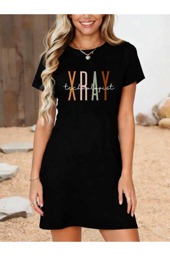 Xray Technologist Xray Tech Radiologic Technologist T-Shirt Dress Casual Summer Dress Everyday Outfit