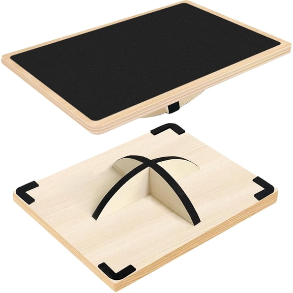 Xrgnb 350LBS Wooden Balance Board, Anti-Slip 360° Wobble Rocker Board for Physical Therapy & Core Strength Training