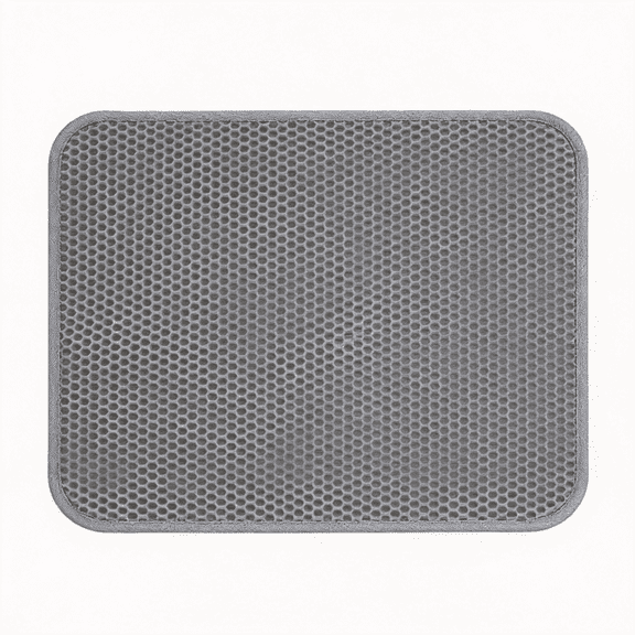 Xrgnb Double Layer Waterproof Urine Proof Honeycomb Cat Litter Trapping Mat, Non-Slip Scatter Control Kitty Litter Box Pad