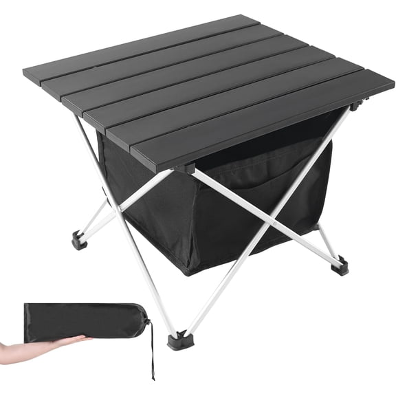 Xrgnb Folding Camping Table with Aluminum Top, Lightweight Portable Table for Beach, Picnic & Outdoor Use