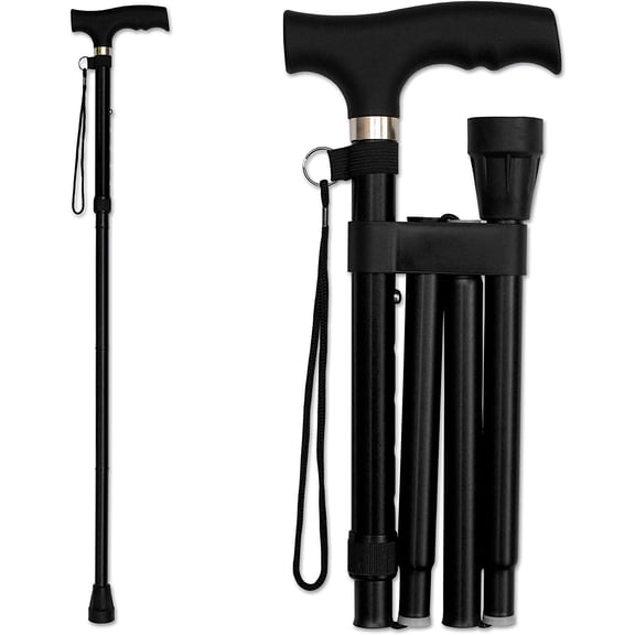 Xrgnb Foldable Walking Cane, Adjustable Height Lightweight Portable Mobility Aid with Ergonomic Handle