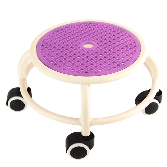 Xrolling Low Stool, Multifunctional Comfortable Mini Stool, Universal Wheel Movable Rolling Stool for Both Children and Adults (Purple)