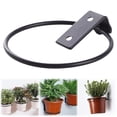 thumbnail image 1 of Xrouty 4" Flower Pot Holder Ring Set, Wall-Mounted Black Metal Planter Hanger, Hanging Plant Bracket for Indoor Outdoor Garden, Balcony Patio Decor, 1 of 4