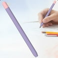 thumbnail image 1 of Xrouty Color-Mix Silicone Pen Grip Case, 5 Point Silicone Sleeve for Pencil Stylus, Anti-Slip Soft Cover, Flexable Soft Comfortable M Size Purple, 1 of 4