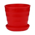 thumbnail image 1 of Xrouty Colourful Plastic Flowerpots, Bright Colors Plant Pots Outdoors, Stackable Design Storage Space for Balcony Garden Rv Garden Home Decor Red, 1 of 3