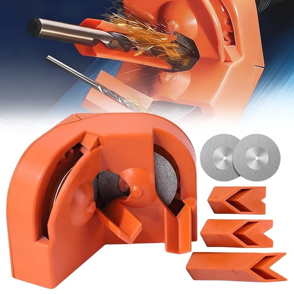 Xrouty Multi Function Drill Bit Sharpener, Compact Grinder Powered By Impact Drill with 4 Wheels, Diy Gift for Men Women Garage Workshop Home Tools