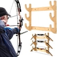 thumbnail image 1 of Xrouty Solid Pine Wall-Mount Bow Rack, Handcrafted Angled Hanger with Padded Yoke for Compound Recurve Bows, Easy Screw Install for Home Display, 1 of 4