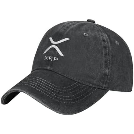 Xrp Ripple Cowboy Cap Adjustable for Men Women Vintage Wash Baseball Cap Black