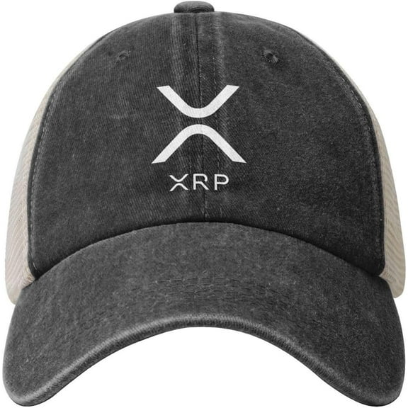 Xrp Ripple Hat Vintage Cowboy Mesh Baseball Cap Adjustable Classic Baseball Cap Funny Graphic Trucker Hats Unisex Black