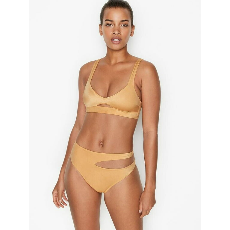 Xs Shira Gold Mustard Lagos Cutout Scoop Bikini Top VICTORIA'S