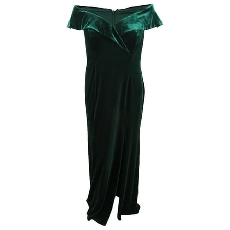 Xscape Hunter Green Velvet Gown Special Occasion Dress
