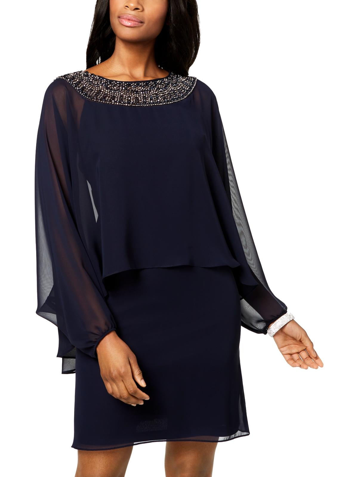 Navy cape dress discount