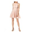 thumbnail image 1 of Xscape Women's Sleeveless Fit & Flare Lace Dress (2, Blush), 1 of 2