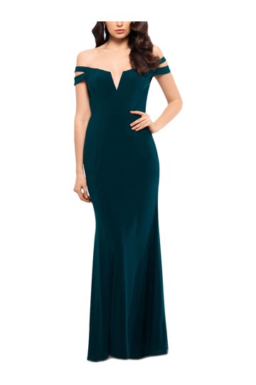 xscape green velvet dress Fay main image 1