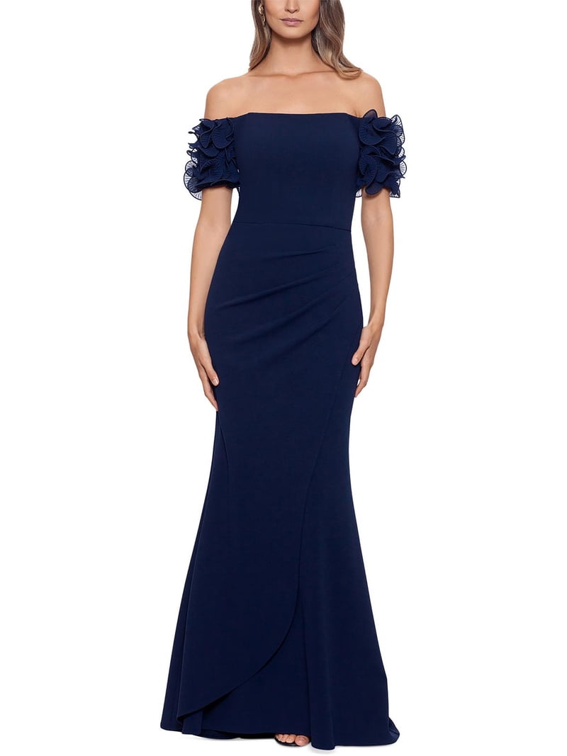 xscape gowns & formal dresses on sale Xscape Women's One-Shoulder Soutache Lace Gown - Sage/Gold