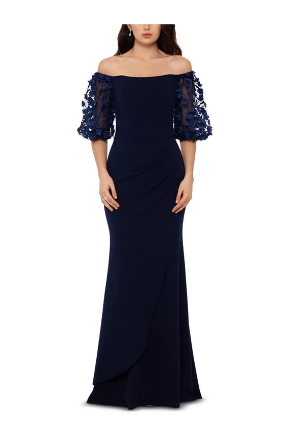 Womens Off-The-Shoulder Long Evening Dress
