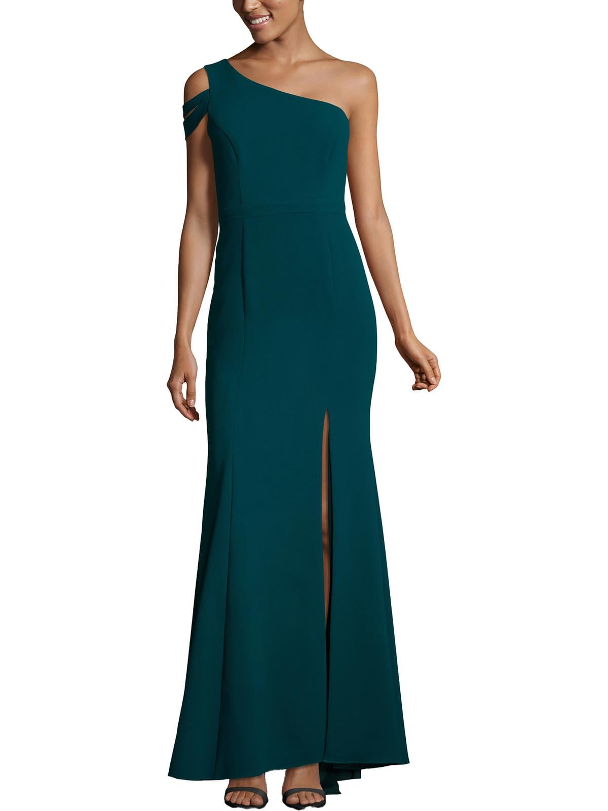 strapless open back dress Xscape Evenings Women's Pleated One-Shoulder Mermaid Gown - Blue main image 1