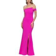 Xscape Womens Petites Asymmetric Polyester Evening Dress
