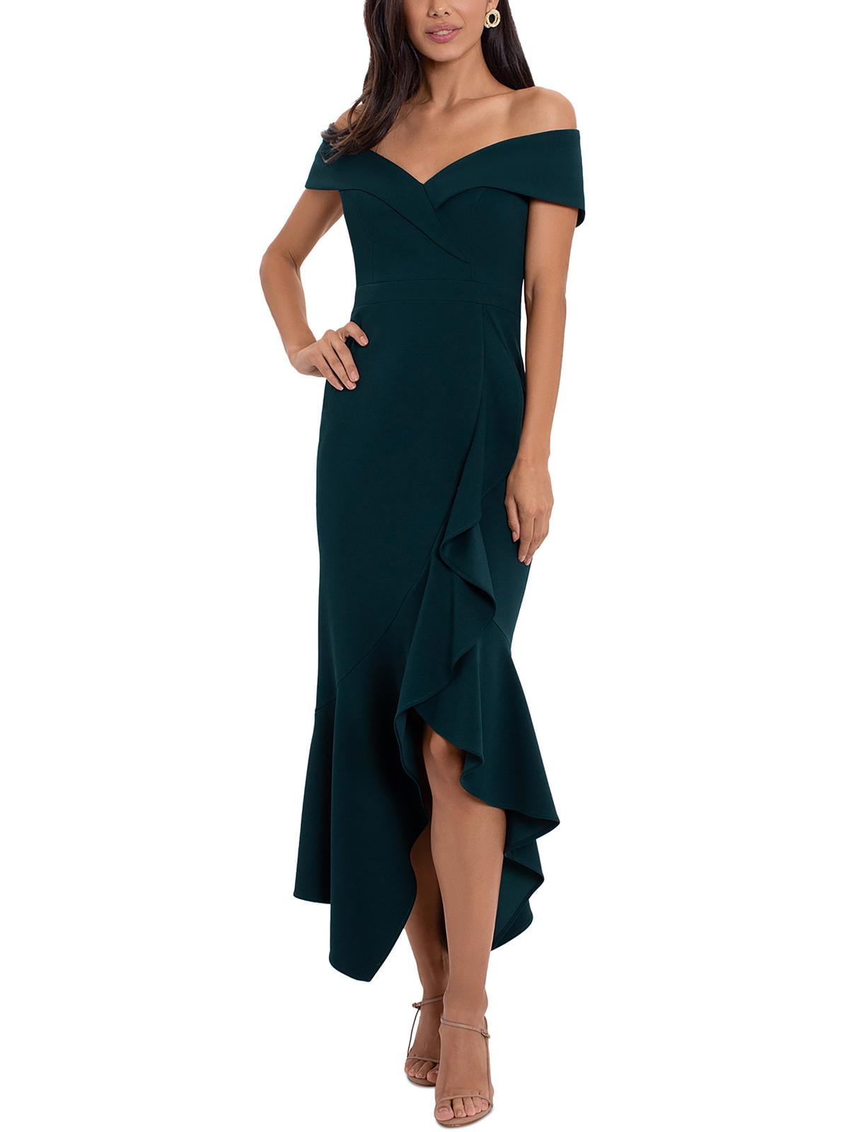 Xscape Womens Petites Knit OffTheShoulder Evening Dress