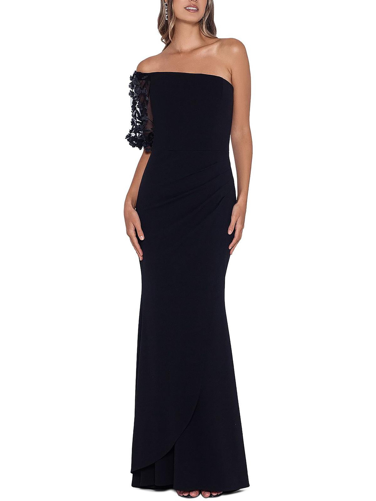 Xscape Womens Pleated Long Evening Dress